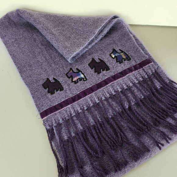 James Pringle Weavers UK Scottie Dog Scarf - Picture 1 of 4